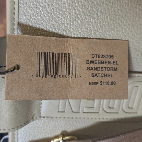 NWT Steve Madden BWEBBER-EL Satchel In Sandstorm Colorway DT623705